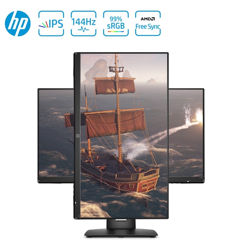 惠普（HP）X24ih 23.8英寸 FHD電競顯示器 IPS 屏 144Hz 微邊框 FreeSync Premium升降底座